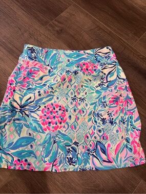 Lilly Pulitzer Tropical Floral Mini Skirt, XS, with built in shorts